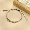 Boho Damen Fußkettchen Premium Ausgewählter Kaiserstein Handgeflochten Verstellbares Fußarmband Strandurlaub Knöchel Accessoire