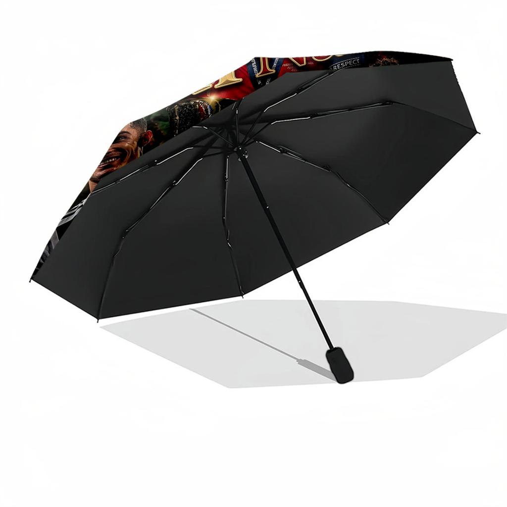 Cristiano Ronaldo Personalized Text Umbrella Portable Automatic Umbrella Compact Durable 8-Rib Lightweight All-Season Umbrella for Travel