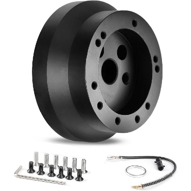 5 & 6 Hole Steering Wheel Hub Adapter For GMC Chevy Pontiac Cadillac Truck Pickup (Black)