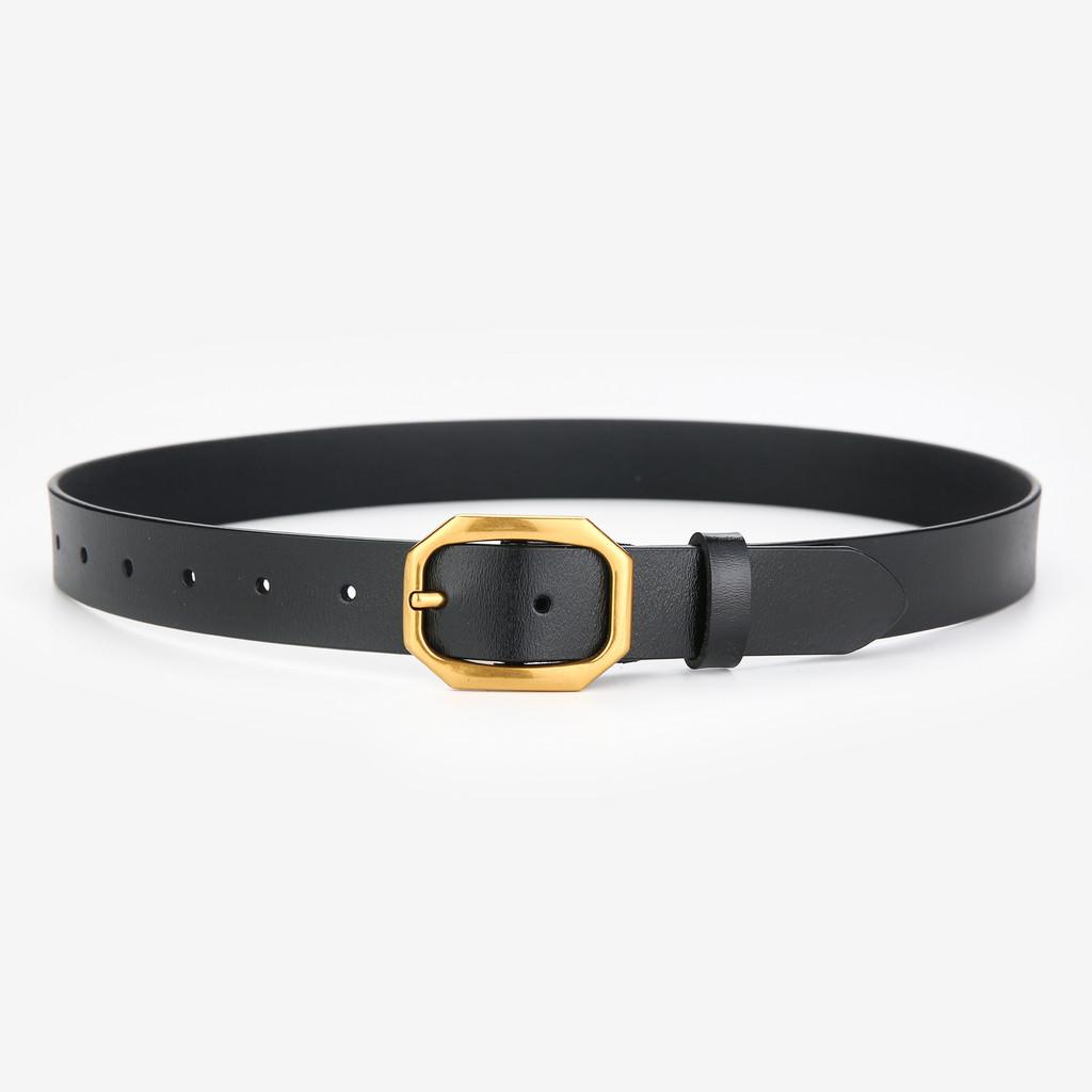 

Leather Womens Fashion Casual Belt With Square Buckle For Daily Wear Bronze Black,100cm
