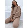 Autumn and Winter Solid Color Round Neck Pullover Long Pants Women's Fashion Casual Long Sleeved Sweatshirt Set