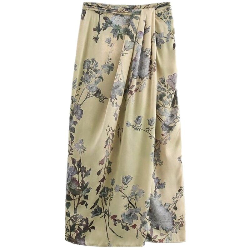 

Fashion Style 2024 Autumn New Arrival Women s Stylish Mid-Waist Pleated Print Mini Skirt Skirt 8581187 Picture color L