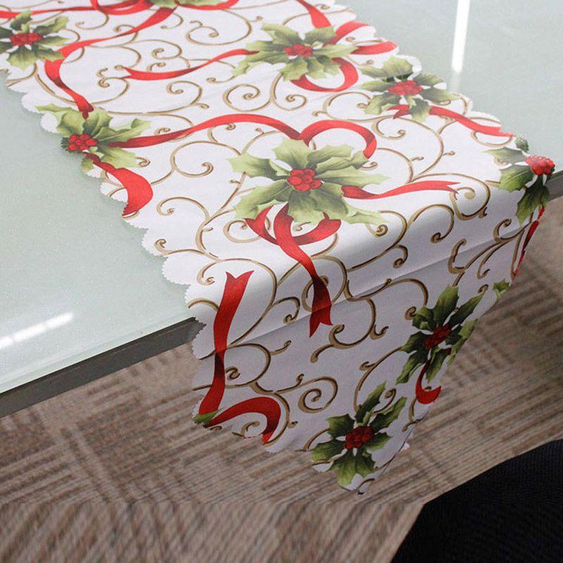 Versatile Red And White Santa Claus Table Runner Ideal For Holiday Celebrations 14x71 Inch
