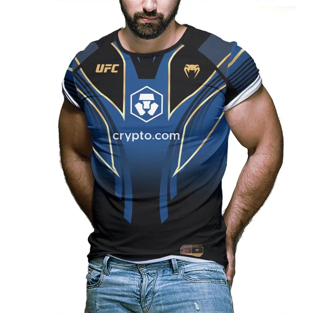 

Summer new blue UFC fighting boxing extreme sports oversized STIPE MIOCIC sports T-shirt unisex training suit quick-drying top 6XL