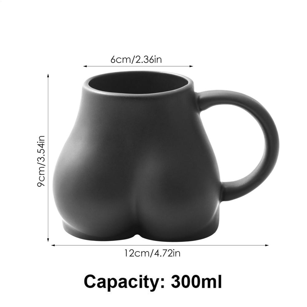 New Creativity Butt Decorative Coffee Mugs Ceramic Cup Heat Resistant Portable Wine Glass Travel Porcelain Mug 300ml Juice Cup