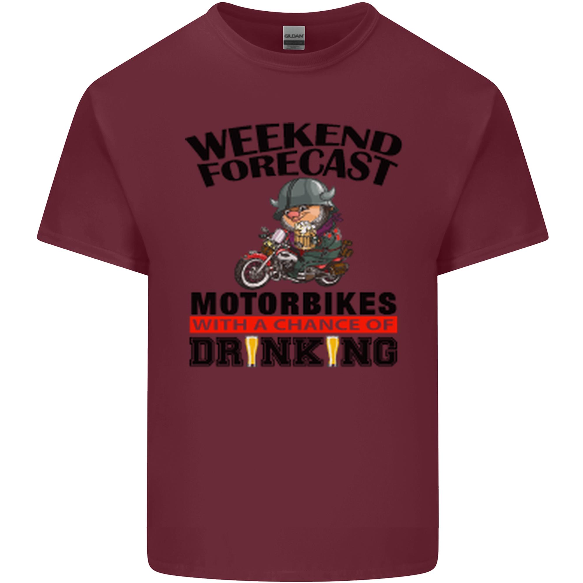 Biker Weekend Forecast Motorbikes Unisexs Light Cotton TShirt S