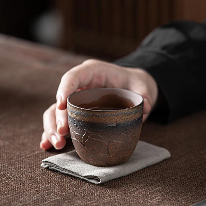 Japanese Gilding Iron Glaze Tea Cup Fragrance-Smelling Cup Porcelain Kung Fu Tea Set Tea Cup Small Master Cup Tea Bowl