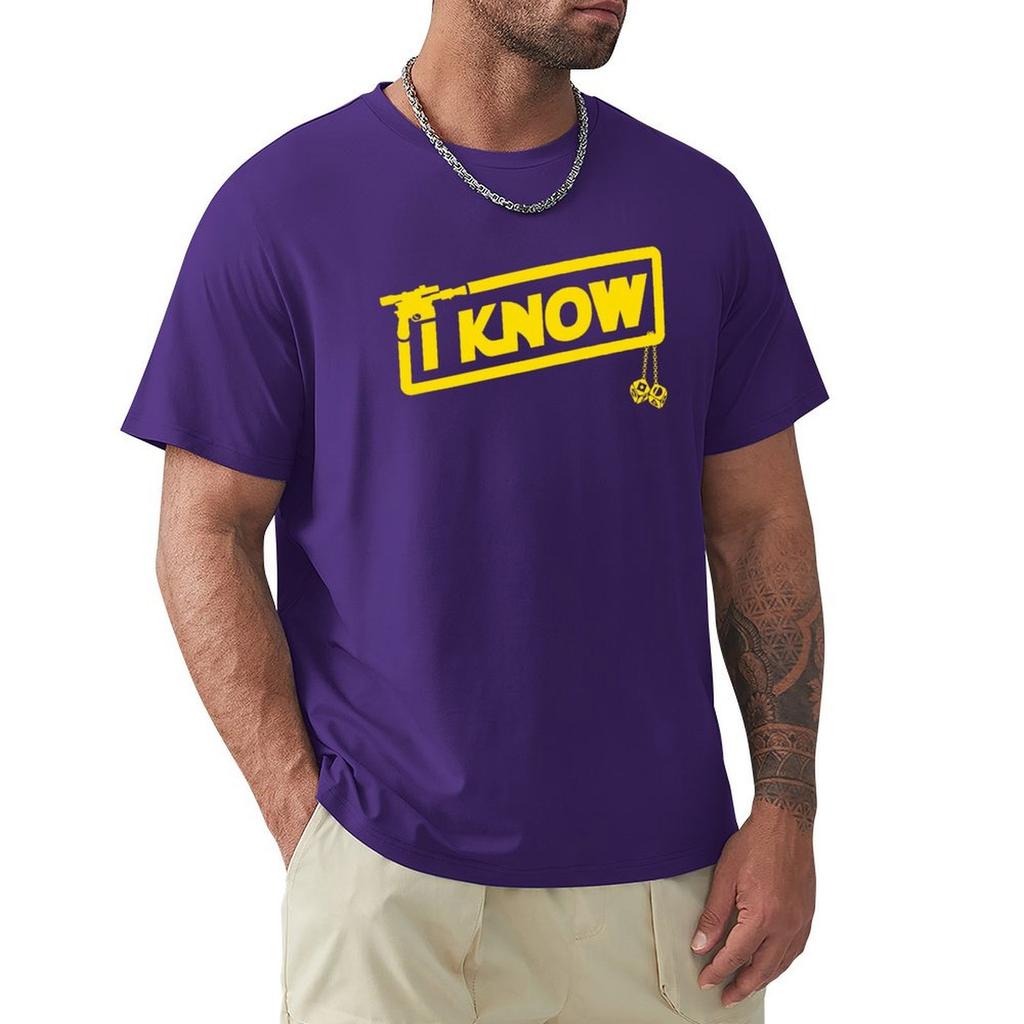 I Know T-Shirt Vintage T Shirts Graphic Tee Shirt Sweat Blanks Heavyweight T Shirts For Men