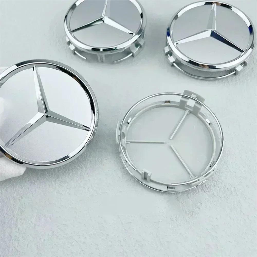 4pcs 75MM Car Wheel Center Caps Rims Hub Caps For Mercedes Benz W204 205 A B C E S CLA CLK ML GLK GLA GLB GLC CLAS Accessories CS1 QQ37