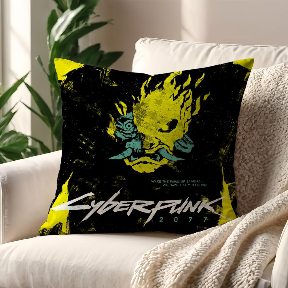 Game C-Cyber-Co-P-punk 2077 Cushion Cover For Pillow Sofa Printing Decoration Room Home Office Coffee Shop Car Nordic Simplicity