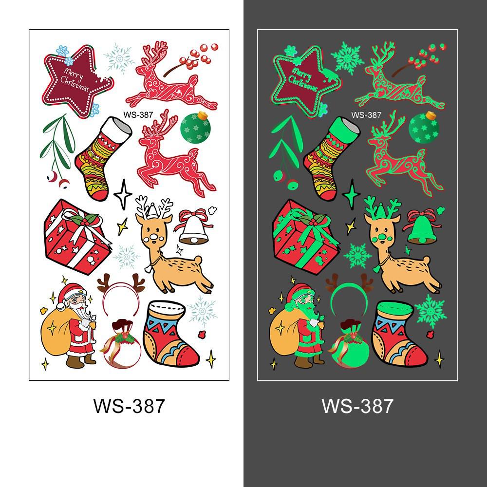 Kids' Waterproof Christmas Glow Tattoos - Festive Cartoon Stickers for Holiday Parties