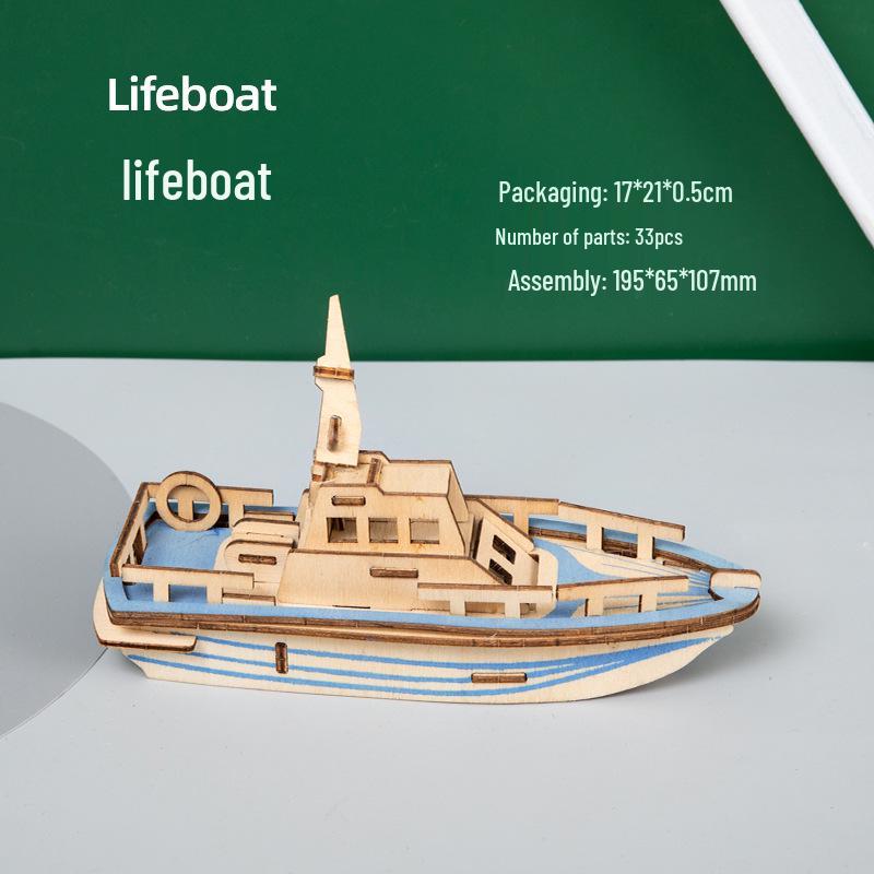 Cross-Border Wooden 3D Puzzle DIY Educational Model Toy for Kids