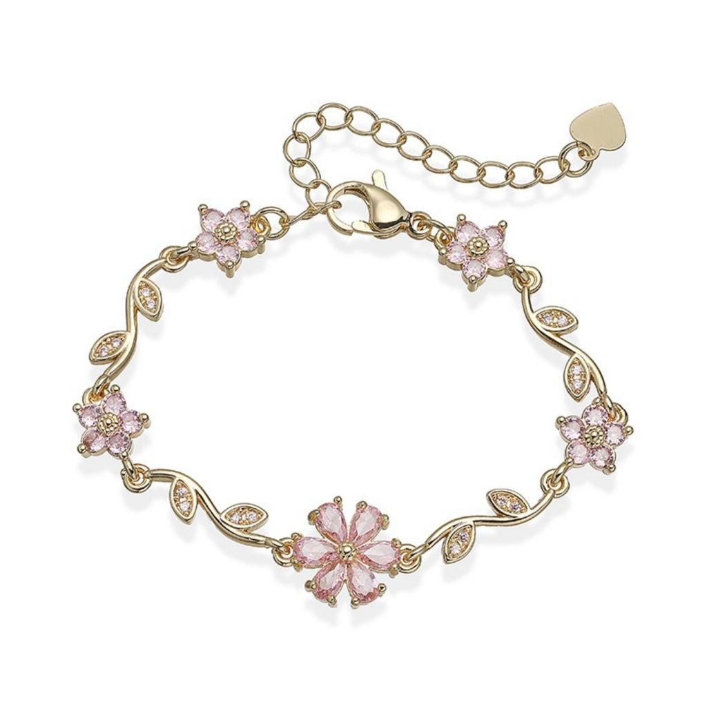 1 Stück Blumen Messing & Strass Armbänder Mehrfarbig Damen Pastoral Stil Stilvoller Geschenk Schmuck 14cm(5,5 ") + 5cm(2 ") lange