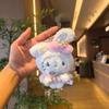 Kawaii Cartoon My Melody Cinnamoroll Plush Toys Keychain Winter Silver Kuromi Backpack Pendant Stuffed Doll Girl Birthday Gift