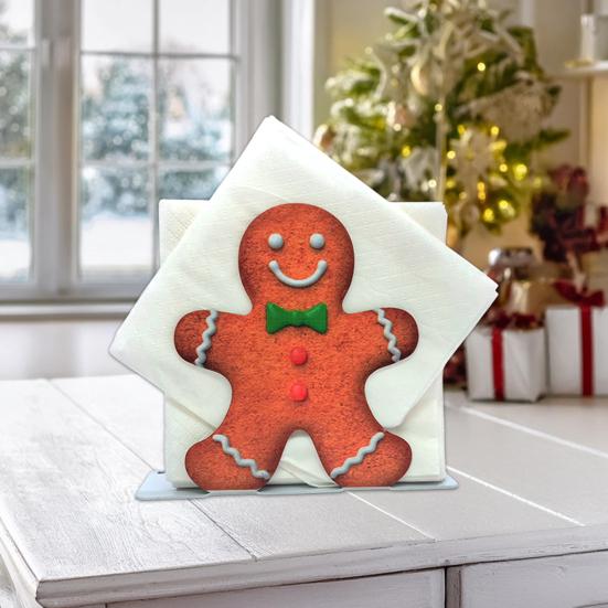 Eisen Lebkuchenmann Serviettenhalter Feiertagsmotiv Eisen Serviettenständer Papierhandtuch Aufbewahrungshalter