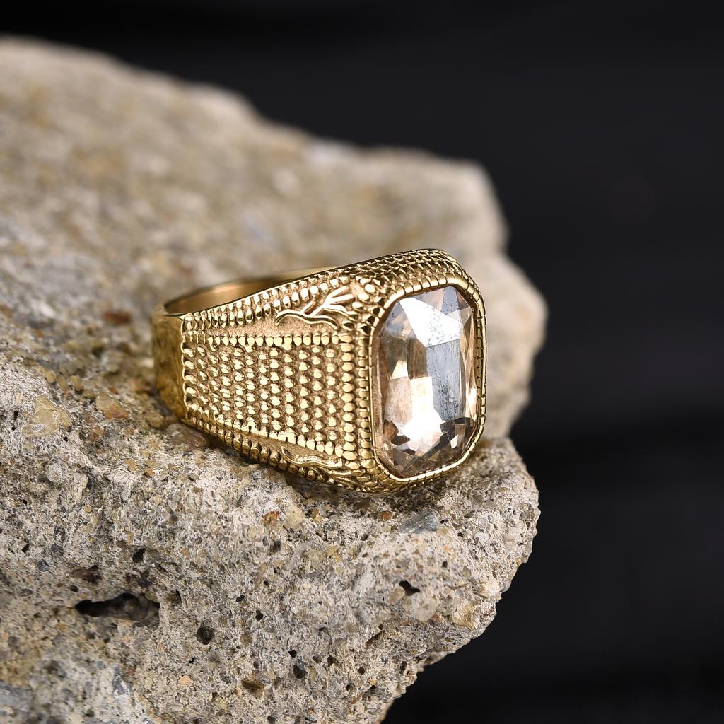 R3271 Para Hombre/Mujer Alta Calidad Acero Inoxidable 316L Múltiples Colores Estilos de Piedras Preciosas Anillos de Ónice Joyería Clásica Tendencia de Moda