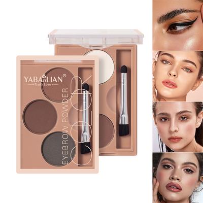 Three-color Eyebrow Powder Women's Waterproof, Sweat-proof and Long-lasting Three-color Plate Women's Waterproof Eyebrow Pencil Natural Grooming