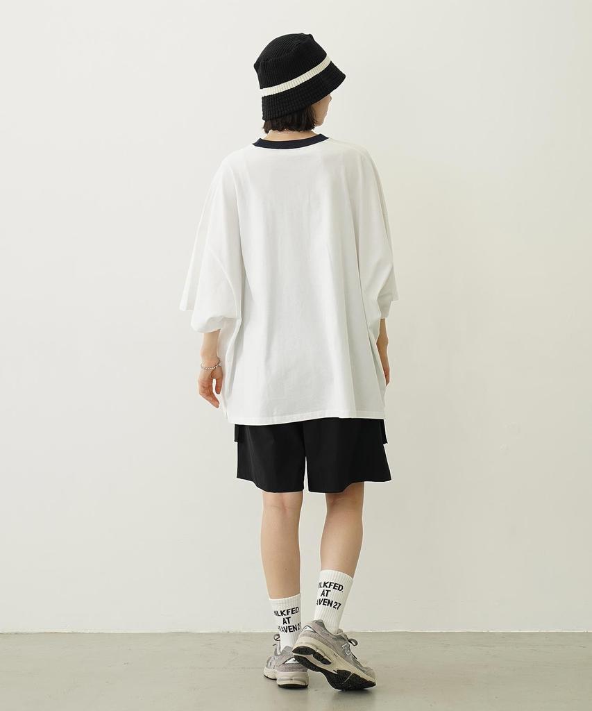 Milkfed Casual Cut Out Logo Big White S/S Top, Women's,