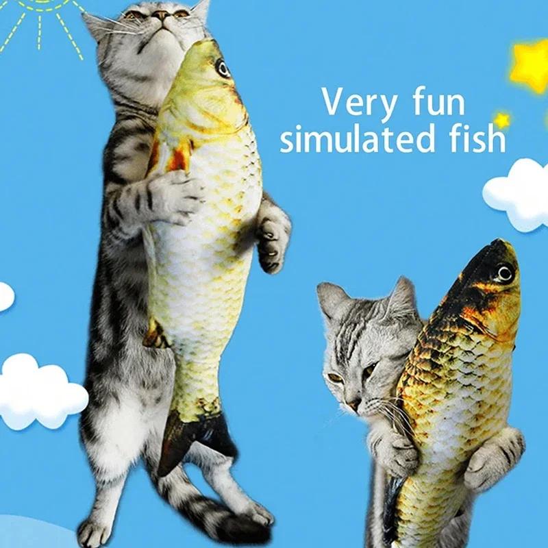 Simulated Fish Pet Cat Toy Plush Simulated Fish with  Catnip Plush Cat Toy Fish Teasing Cat Imitation Fish Cat Supplies Pet Toys