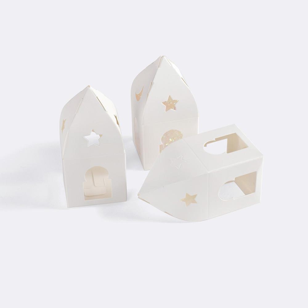 25 Stück Faltbare Geschenkboxen mit transparentem Fenster Papier Leckerli-Boxen Weiß Goodies-Boxen Hausförmige Geschenkboxen Partygeschenkboxen Ausstellungsbox