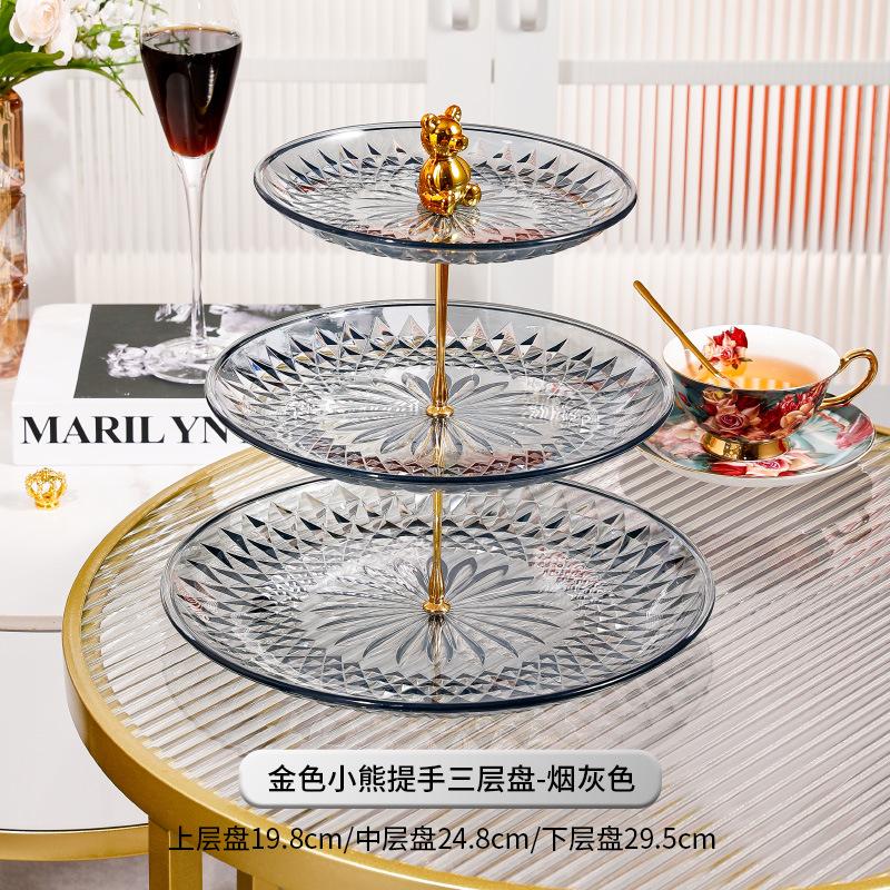 Acrylic Cake Pan Multi-layer Cake Stand Dessert Plate Dim Sum Dish Fruit Plate Candy Tray Snack Tray Bread Plate Fruit Holder