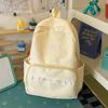Schoolbag Milk White Polka Dot Backpack ins Niche Middle and High School Elementary School Bag Women's Lace Light Casual Backpack