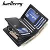 Baellerry Men's Zipper Short Wallet - Multi-Card Slot, Fashionable Vertical Mini Coin Purse