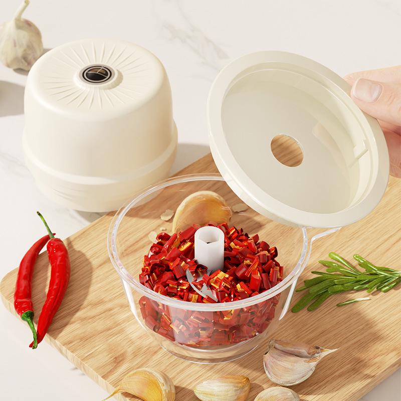 Electric Mini Garlic Masher & Meat Grinder - Automatic Kitchen Chopper
