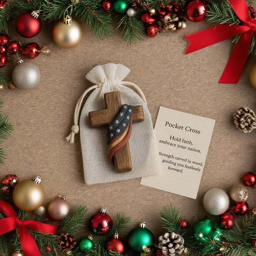 Handheld Wooden Cross Band Encouragement Gift Pocket Small Cross For Grasping/Holding/Praying/Fingertips Stress Relief