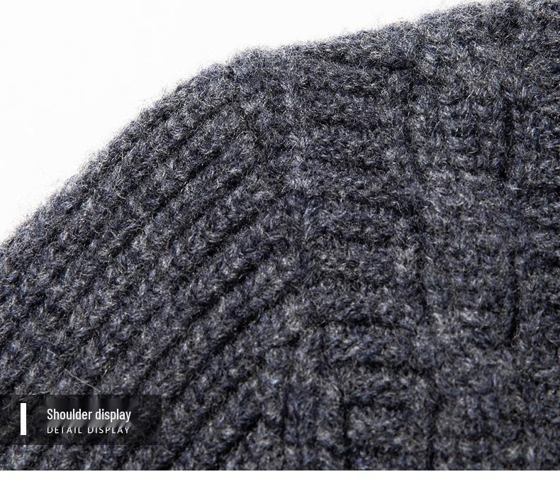Men's Jacquard Wool Cardigan - 2025 Autumn/Winter Fashion, Zip-Up Stand Collar, Casual Sweater for Middle-Aged and Young Adults.