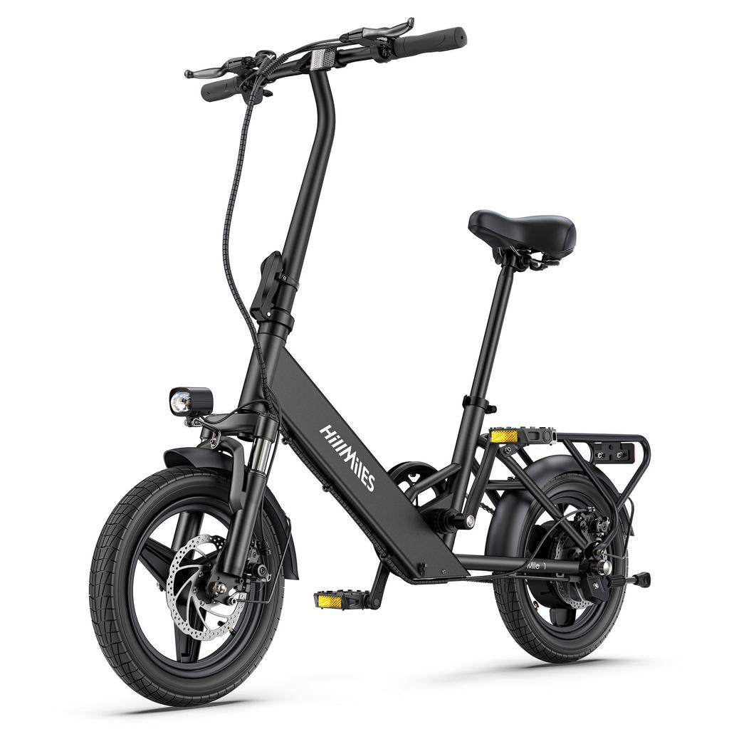 HillMiles Mile 1 Electric Bike 36V 10.4Ah Battery, 250W Motor, 60KM Range, 14*2.125 Inch Tires Foldable E-bike