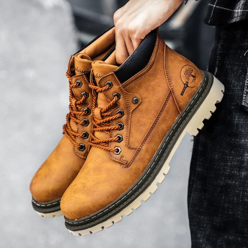 Fashion Men Super Warm Snow Boots Winter Men's Ankle Boots Waterproof Short Outdoor Sneakers Autumn Men's Motorcycle Zapatillas Male