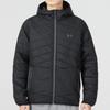 Under Armour Solid Color Zip-Up Hooded Sports Casual Cotton Jacket Men Jackets Black 1375447-001