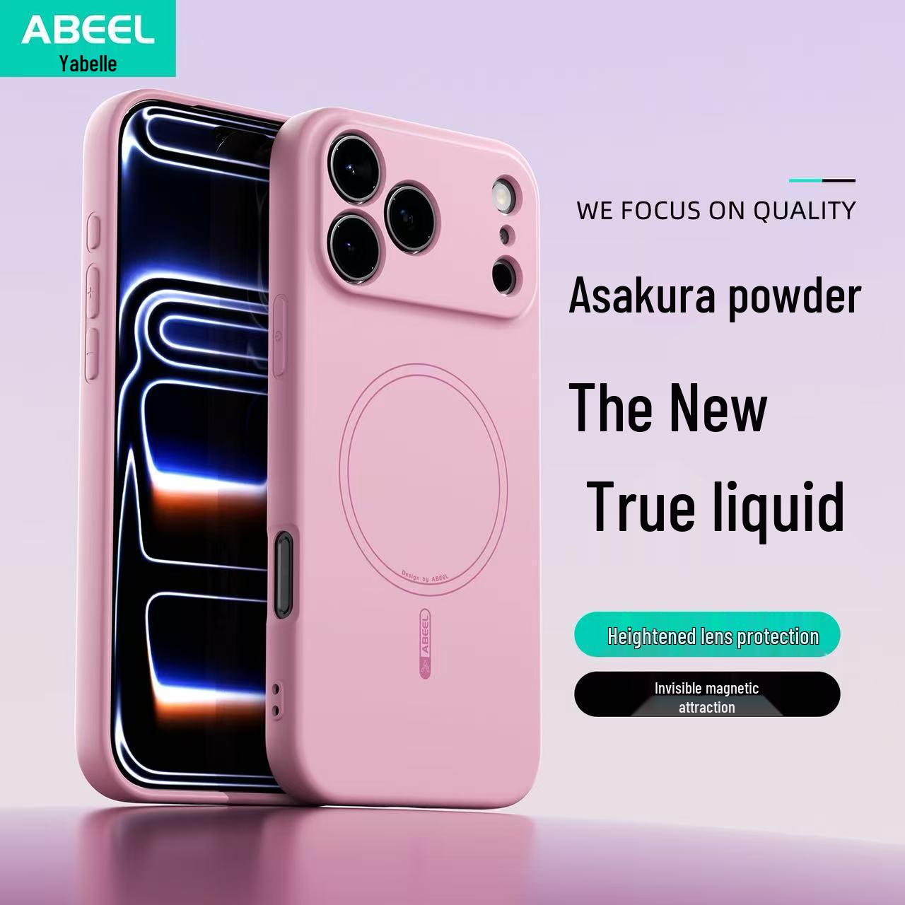 

iPhone 17 Pro Max Liquid Silicone Magnetic Anti-Drop Case iPhone 15 Pro розовый