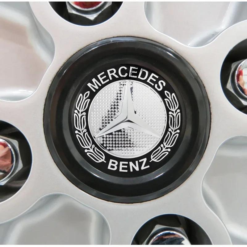 4Pcs 56mm Car Wheel Center Hub Cap Sticker Accessories Mercedes Benz AMG W204 GLC CLA Brabus Smart Maybach W205 W203 W206