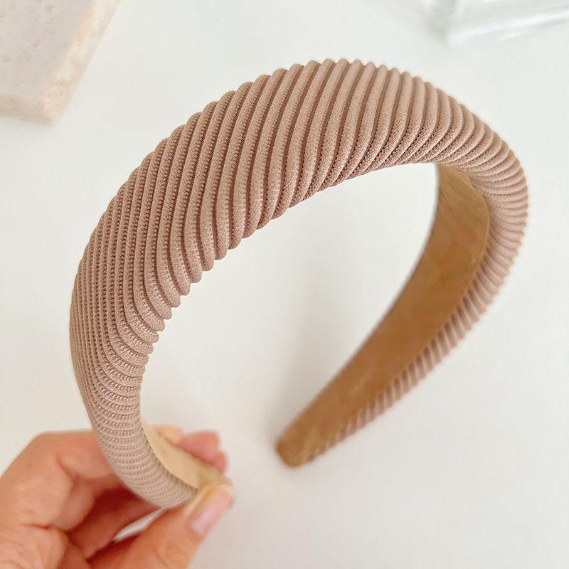 Retro Hair Band Headdress Hairpin Knitted Hair Tie Sponge Headband Solid Color