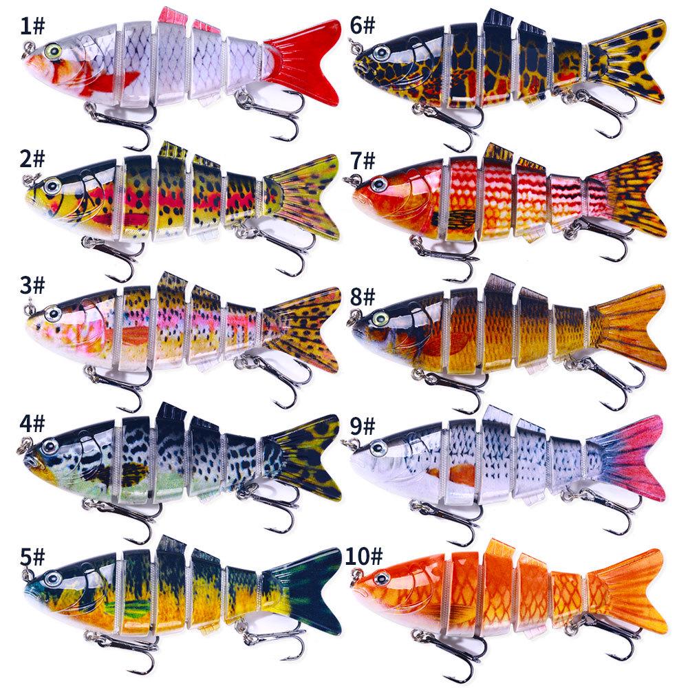 HENGJIA 10cm 18g Multi-Section Sinking Bionic Lure - 6-Section Fish Bait Model