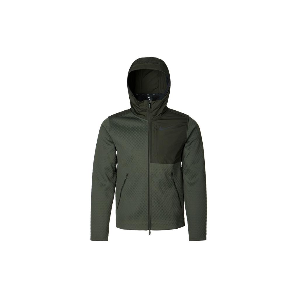 Nike Spliced Design Logo Print Hooded Jacket Men Outerwear Dark-Green BV3999-355