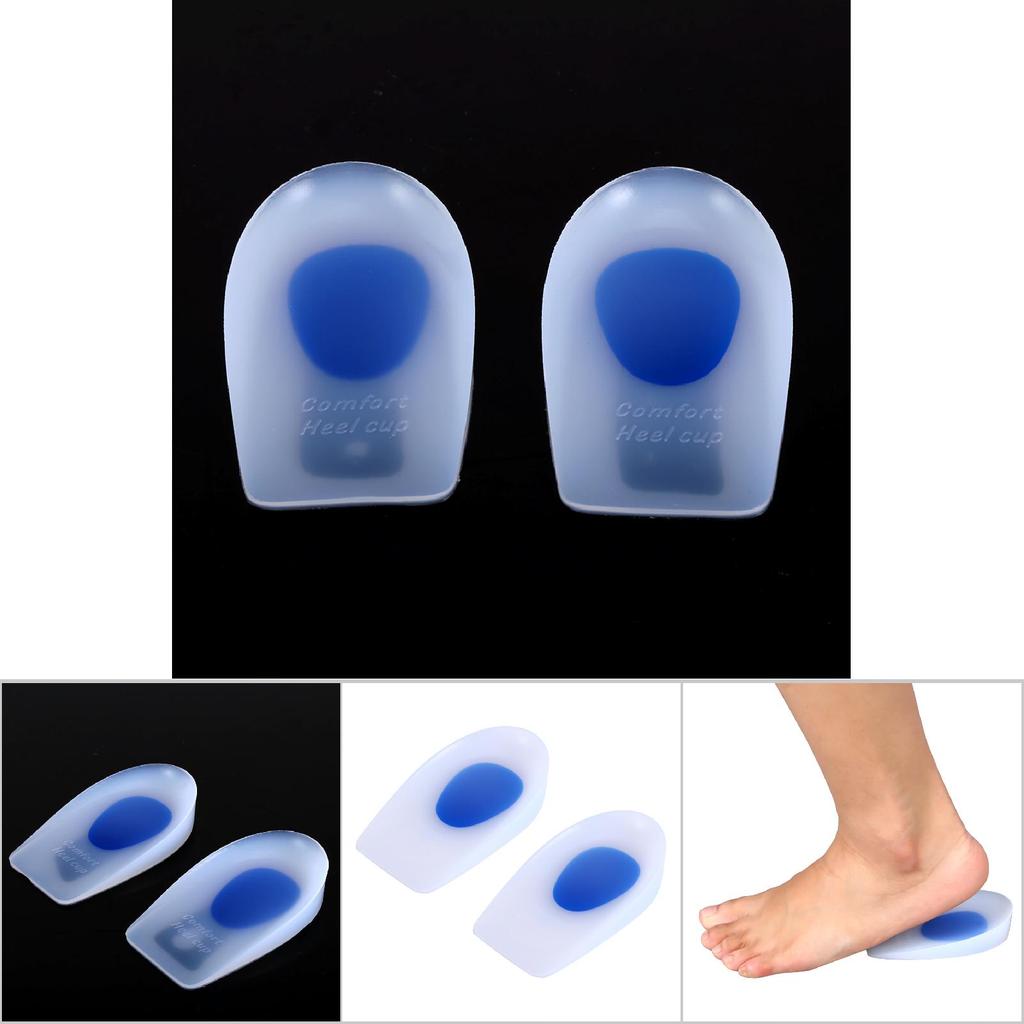 1 Pair Silicone Heel Cup Shock Cushion Insole Heel Support Insoles Pads(L)