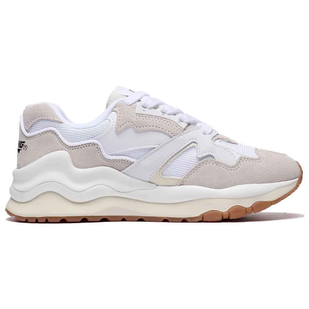Li Ning 001 Mountain And Sea Fabric Synthetic Leather Non-Slip Wear-Resistant Low-Top Sports Casual Shoes Women sneaker Standard-White AZGT008-5