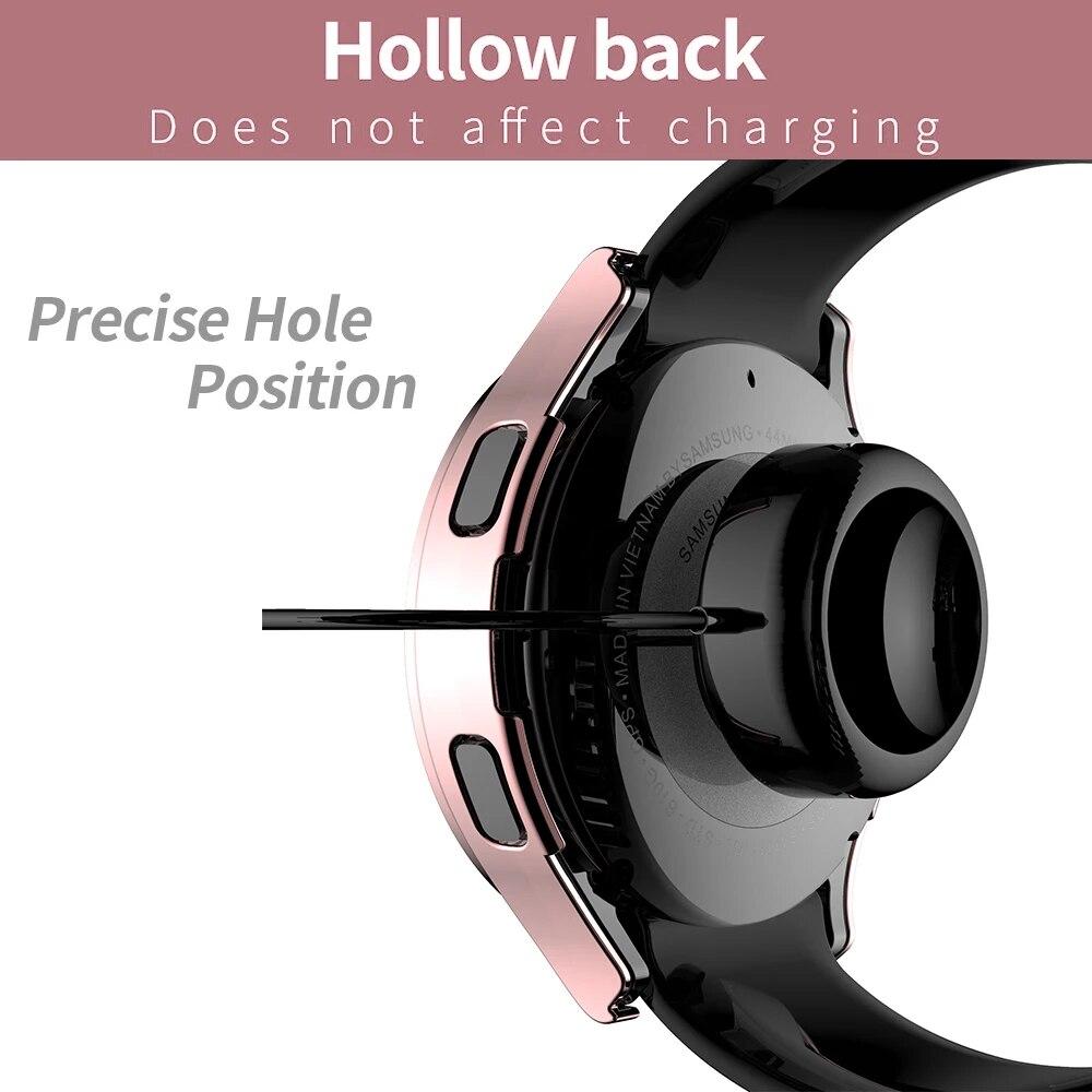 Fashion Two Row Diamond Protector Case for Samsung Galaxy Watch 6 5 4 40mm 44mm Cover Active 2 Women PC Bumper Lightweight Frame