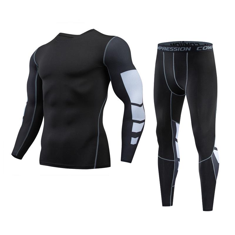 Men's Quick-Dry Red Long-Sleeve Sports Tights for Running and Basketball - Autumn/Winter Fitness Wear