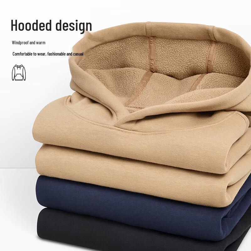 SEPTWOLVES Herren Fleecegefüttertes Kapuzensweatshirt