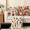 Nutcracker Soldier Christmas Cushion Cover Plush Fabric Soft DoubleSided Printed Sofa Warm Winter Home Child Gift Pillow Case