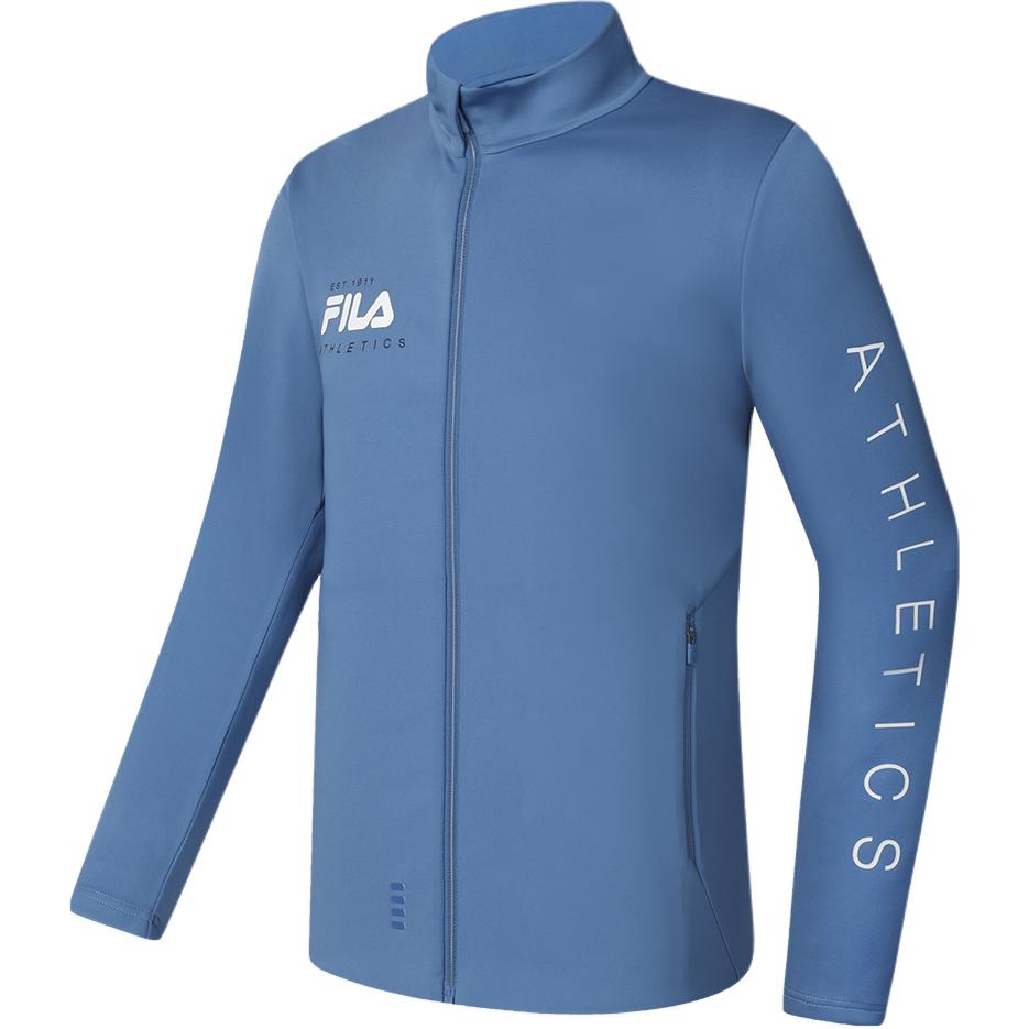 Fila Mens Knitted Long Sleeve Jacket 2023 Spring New Simple Basic Sports Comfortable Top Men Tops Flash-Butterfly-Blue A11M411508F-DB