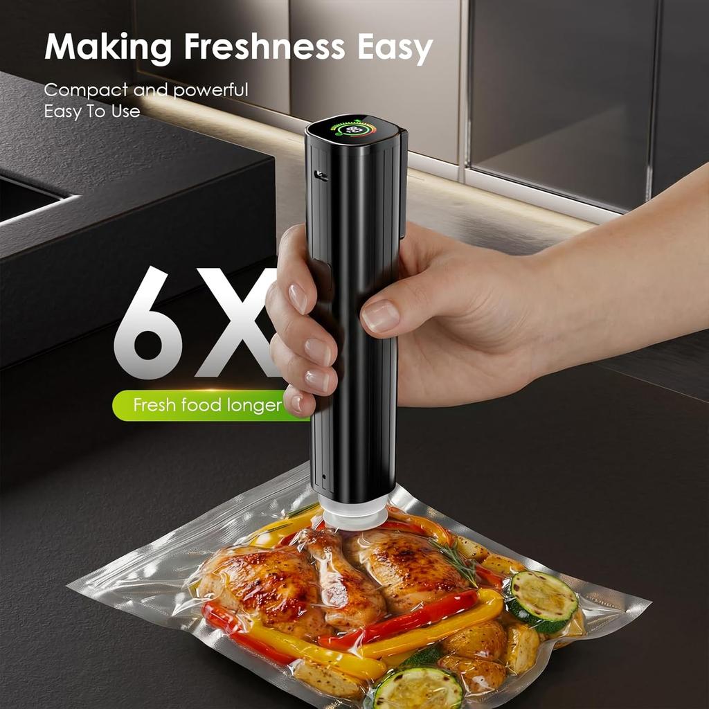 Sealer, Portable handheld Vacuum Vacuum Bags, Portable Food Sealer, With LED pressure display