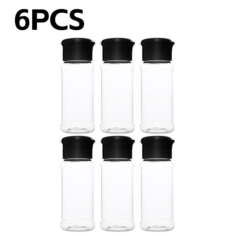20/1pcs Plastic Spice Bottles with Shaker Lid Salt Pepper BBQ Condiment Seasoning Jars Container Storage Bottle with Stickers