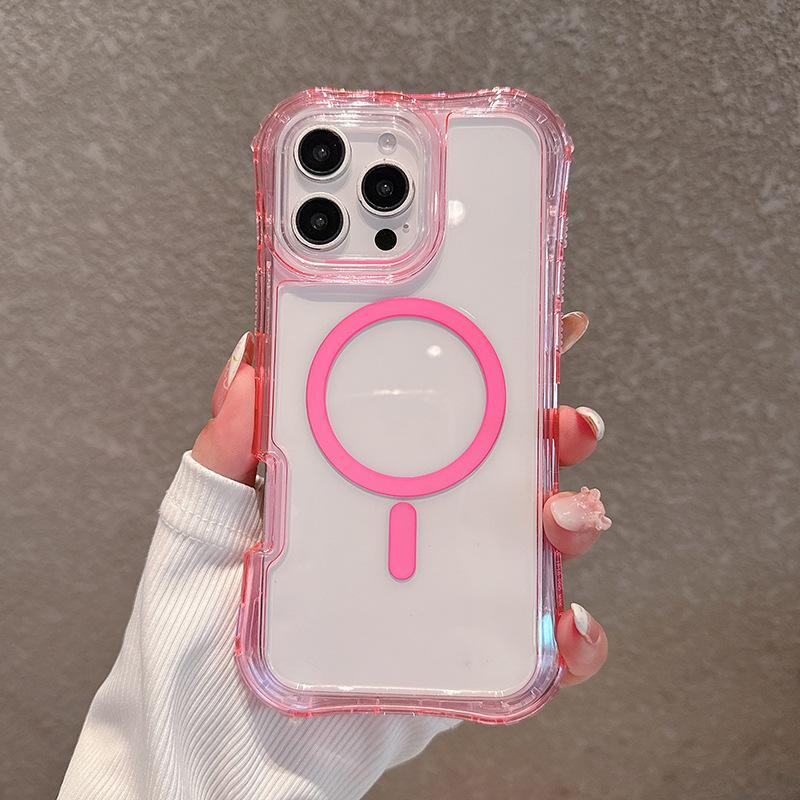 New Product for IP16PROMAX Magnetic Three-in-One Transparent Phone Case Lanyard N52 Strong Magnetic For  iPhone 11 6.1
