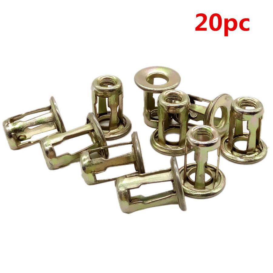 New 20Pcs Metal Fastener 10MM Screw Base Clamp Retainer for Car Trunk Lisence Plate