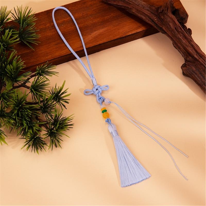 Colorful Tassels Keychain Pendant Phone Strap Chinese Knot Design Stylish Accessory For Keys Backpacks or Phones